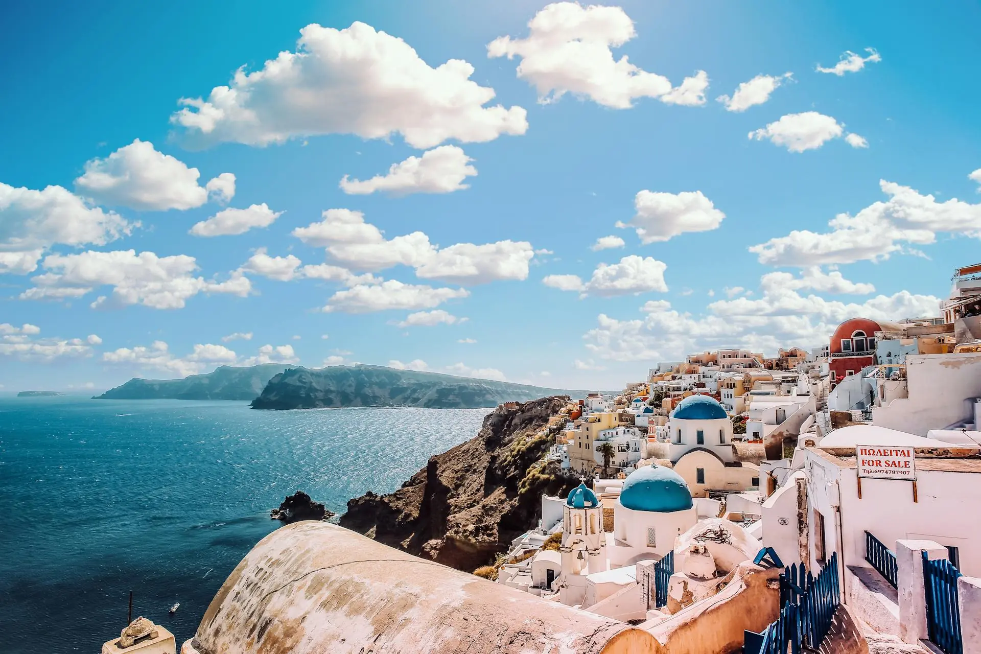 View of Santorini in Greece